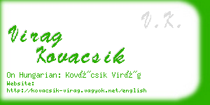 virag kovacsik business card